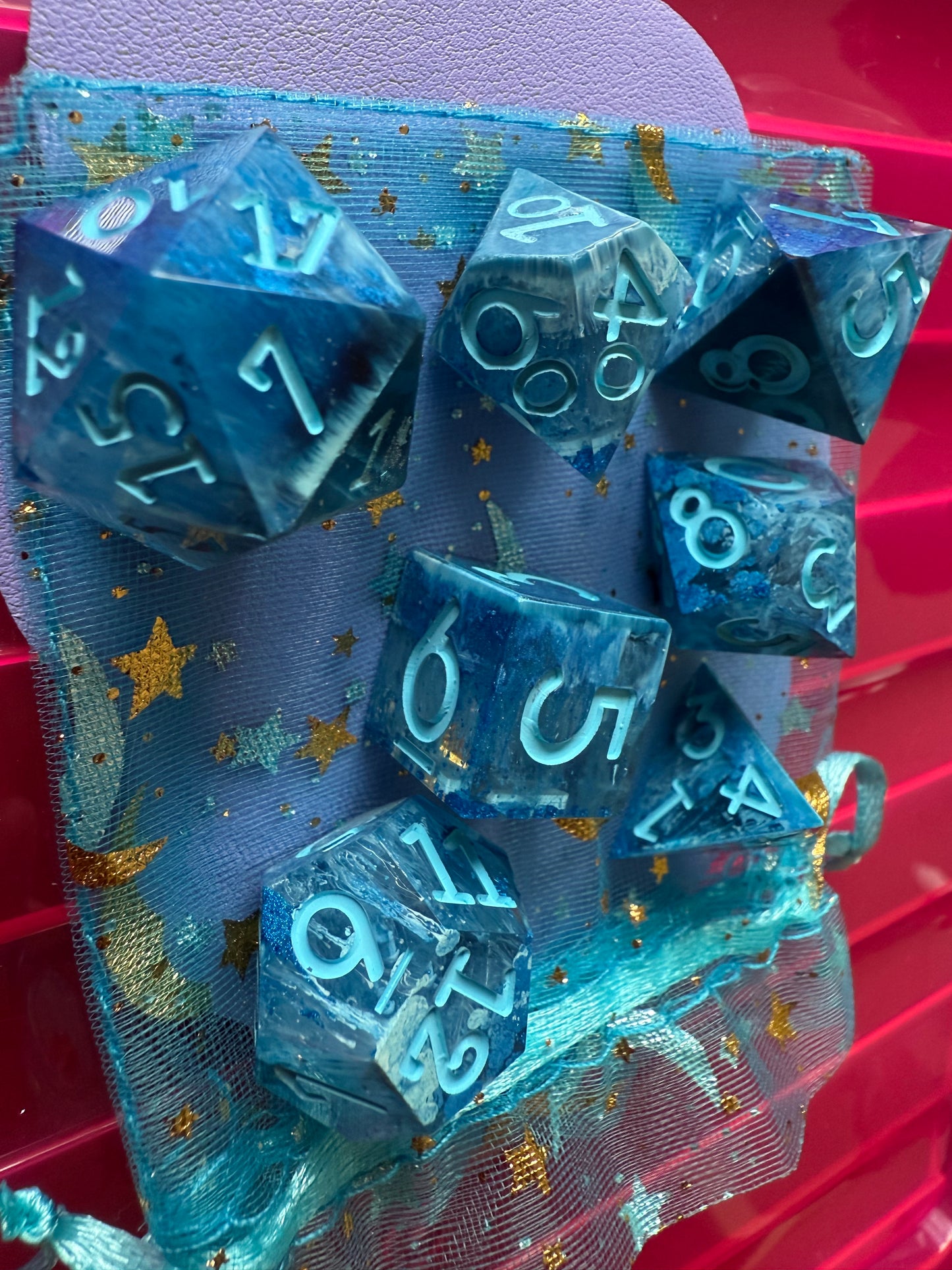 Blue Petrie Pour 7pc Dice Set