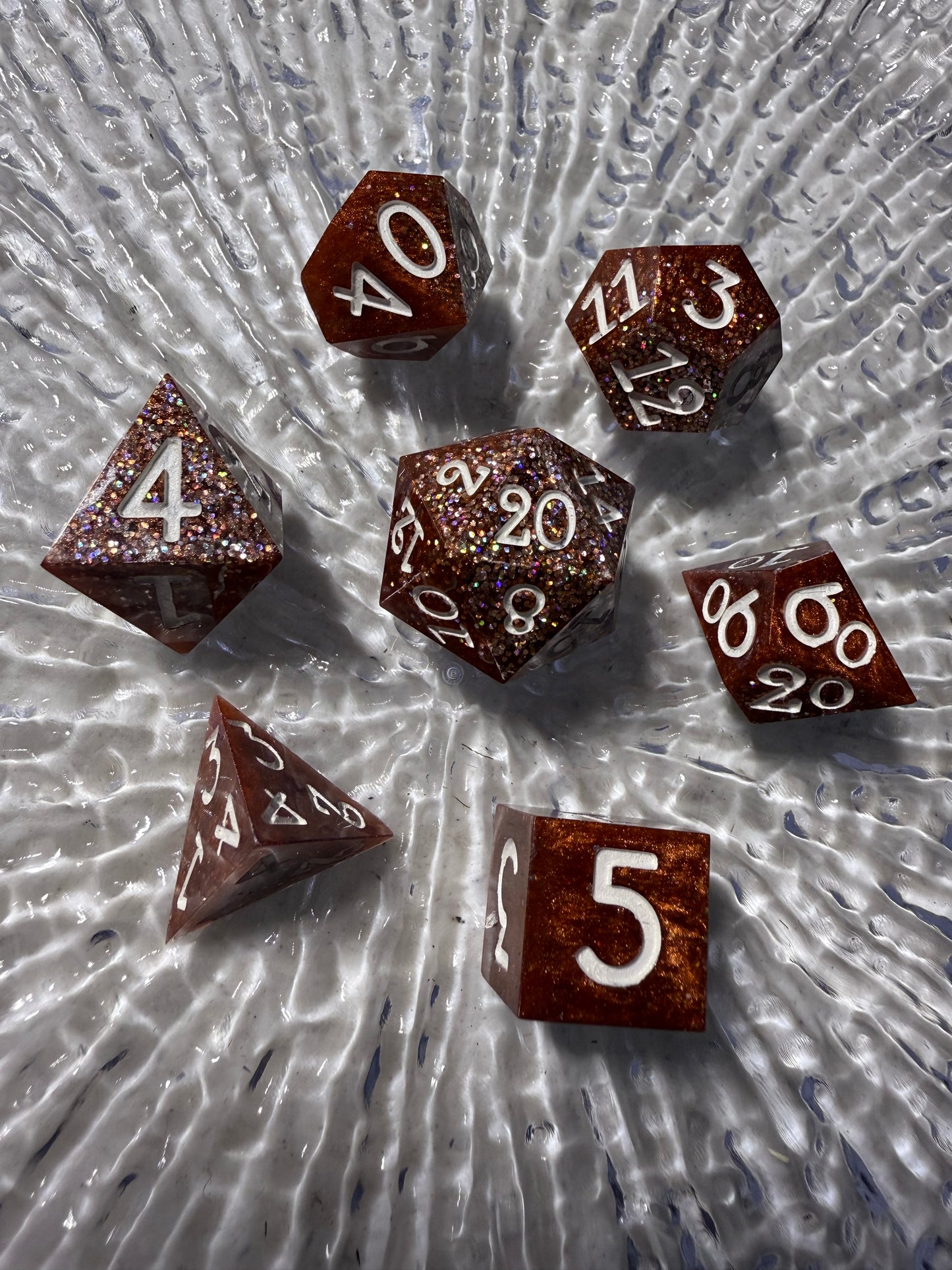 Copper 7pc Dice Set