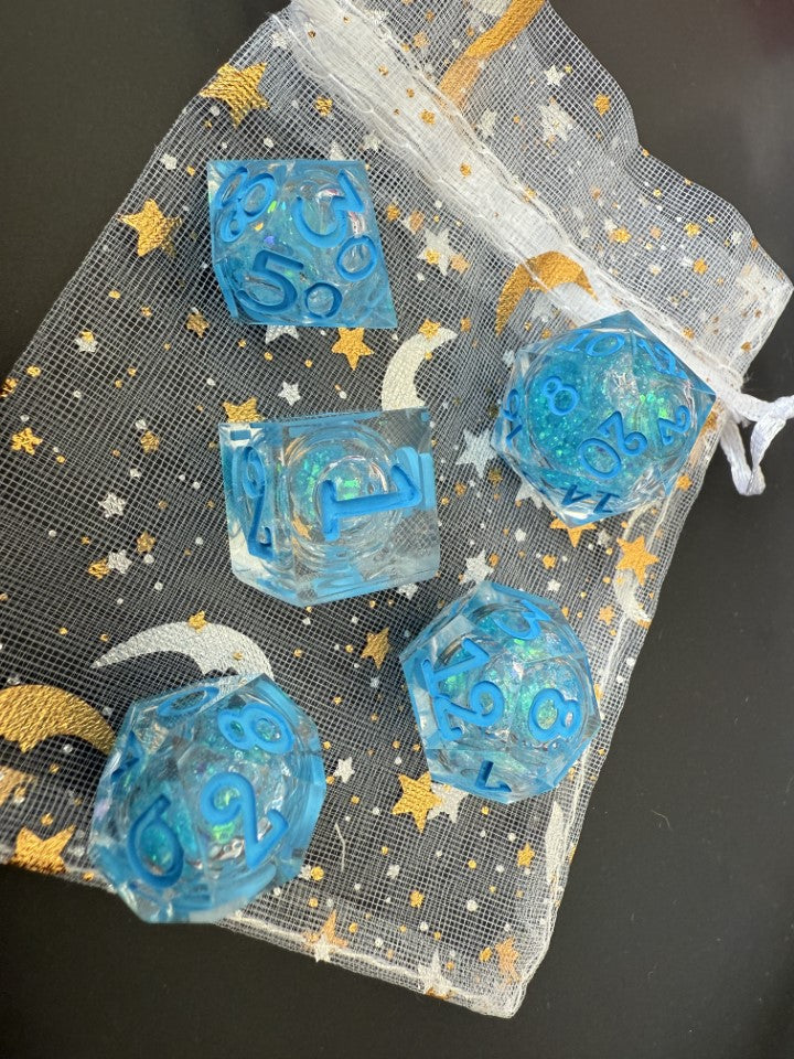 Blue Glitter Liquid Core