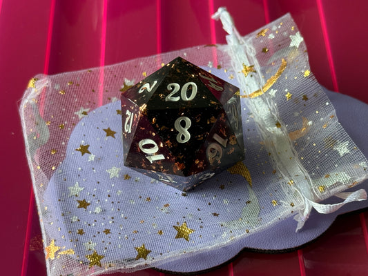 Black and Rose Gold 7pc Dice Set