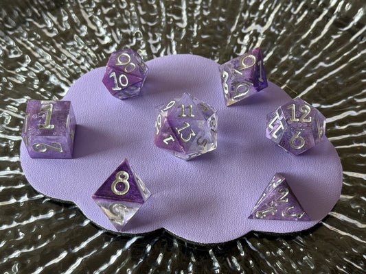 Purple Inked 7pc Dice Set