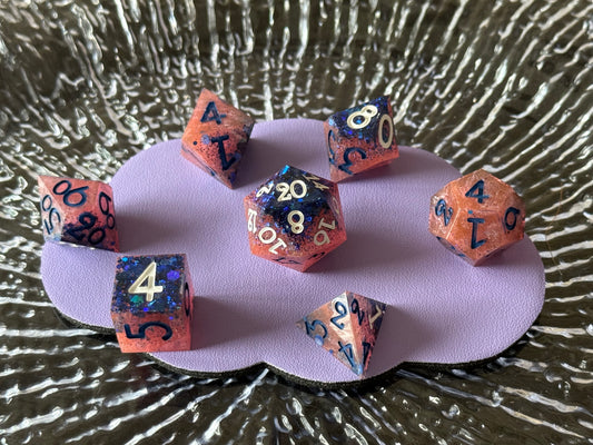 Blue Bubblegum 7pc Dice Set