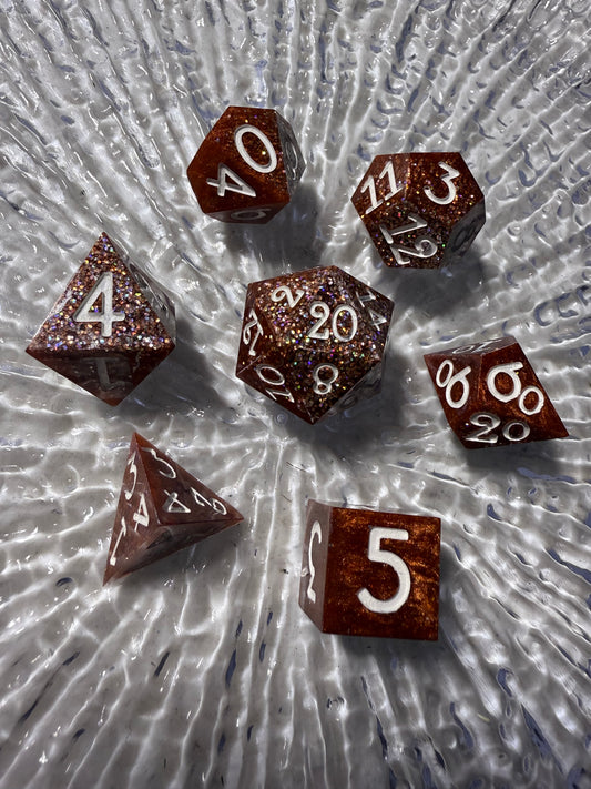 Copper 7pc Dice Set