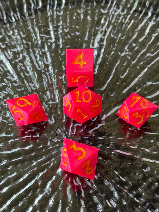 Pink Lemonade 5pc Dice Set