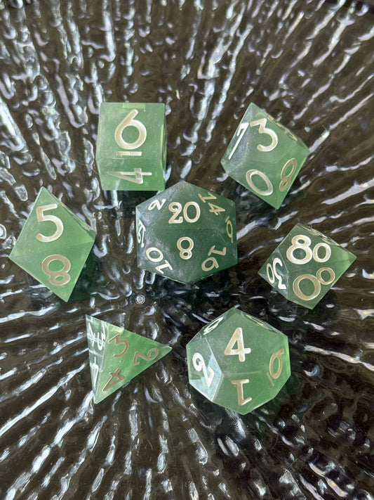 Foggy Green 7pc Dice Set