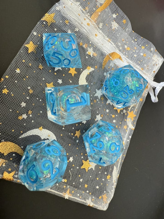 Blue Glitter Liquid Core