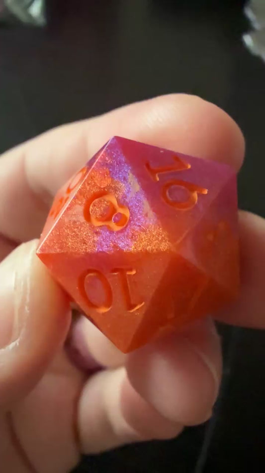 Orange and Purple 7pc Dice Set