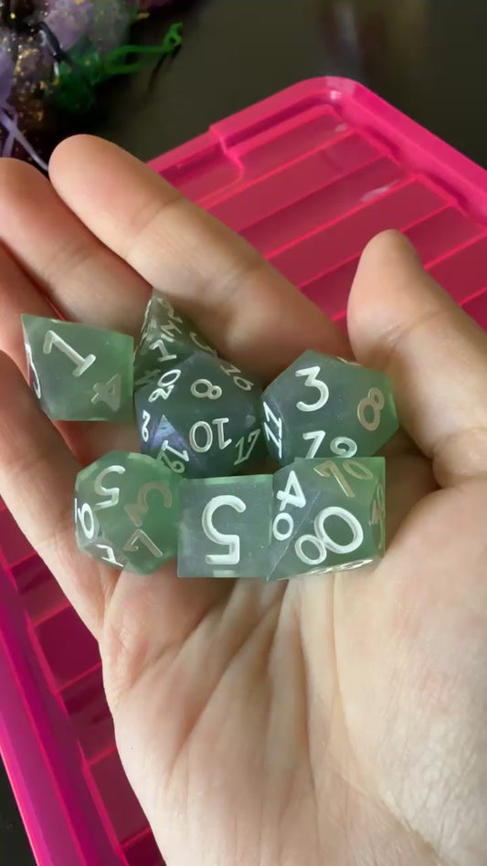 Foggy Green 7pc Dice Set